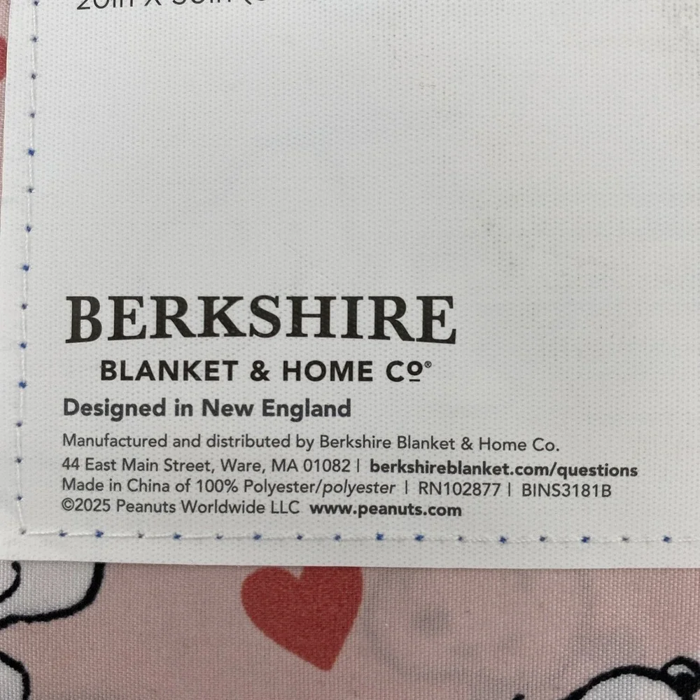 Peanuts Snoopy Sheet Set FULL Pink Woodstock Hearts Love Valentines Berkshire